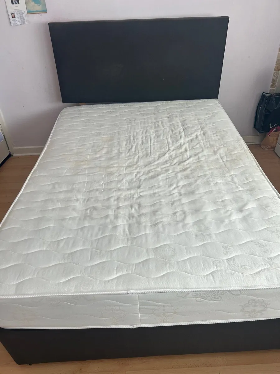Double bed frame and mattress - Image 1