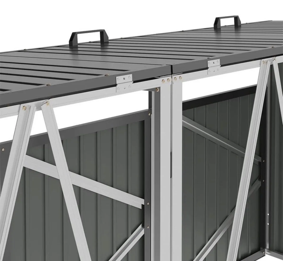 Metal Wheelie Bin Shelter Storage Shed for 4 Bins - Image 4