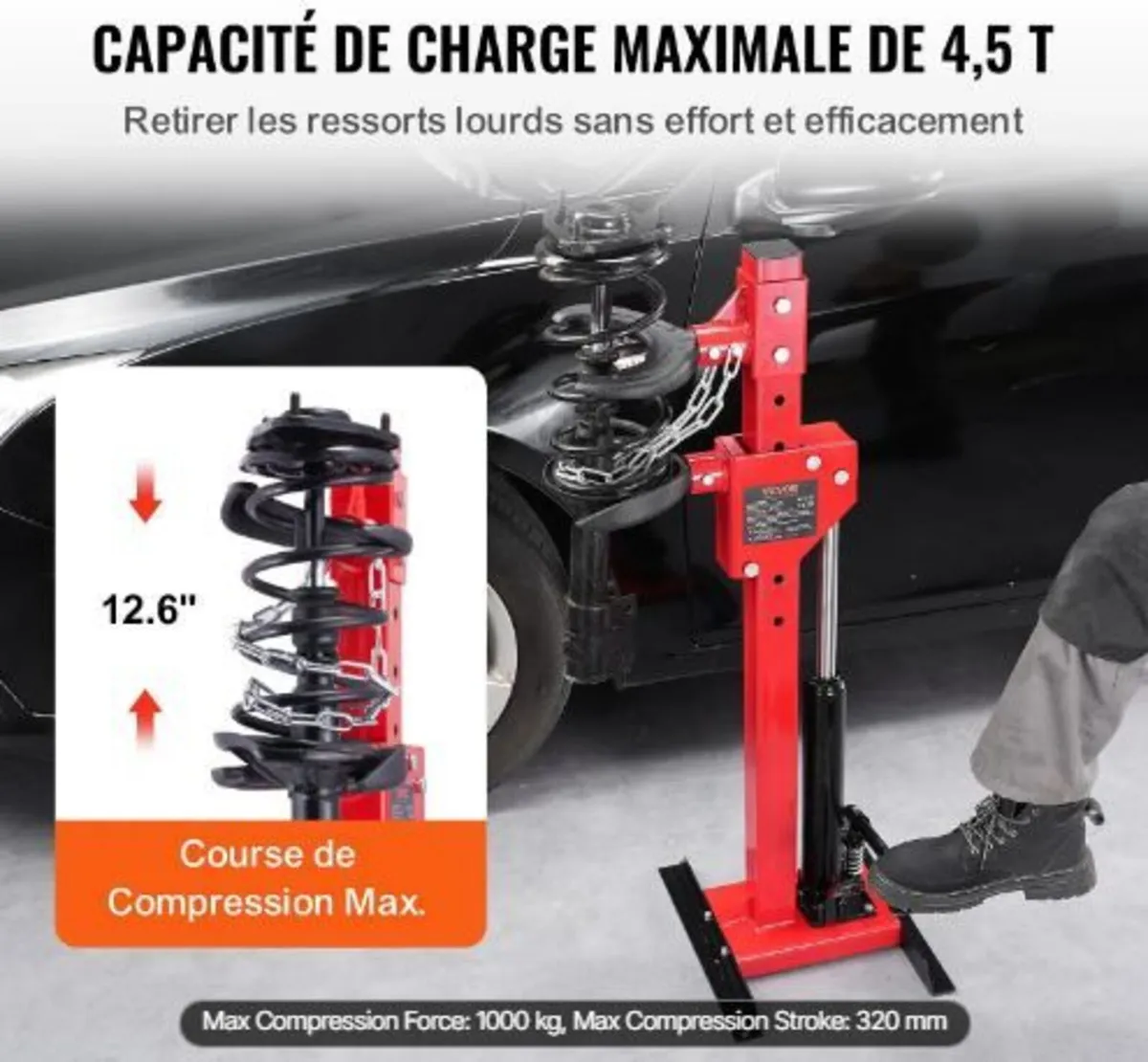 Strut Spring Compressor, 4.5 Ton/4499.6 kg - Image 3