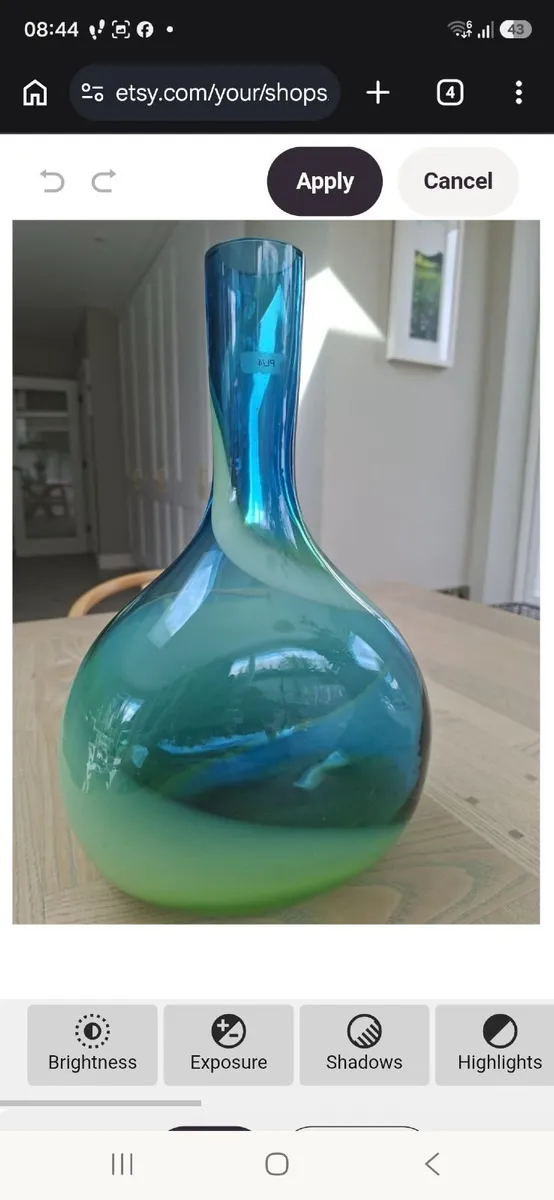Evolution Waterford Skydiver Glass Vase. Blue gree - Image 1