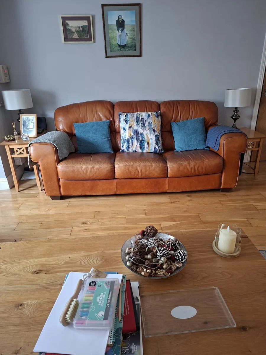 Italian Leather 3 Seater - Image 1