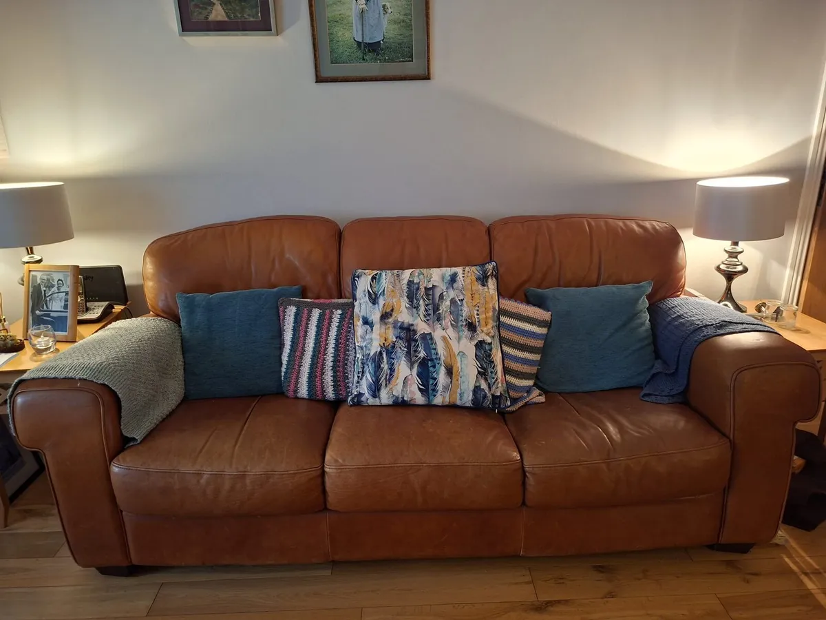 Italian Leather 3 Seater - Image 3