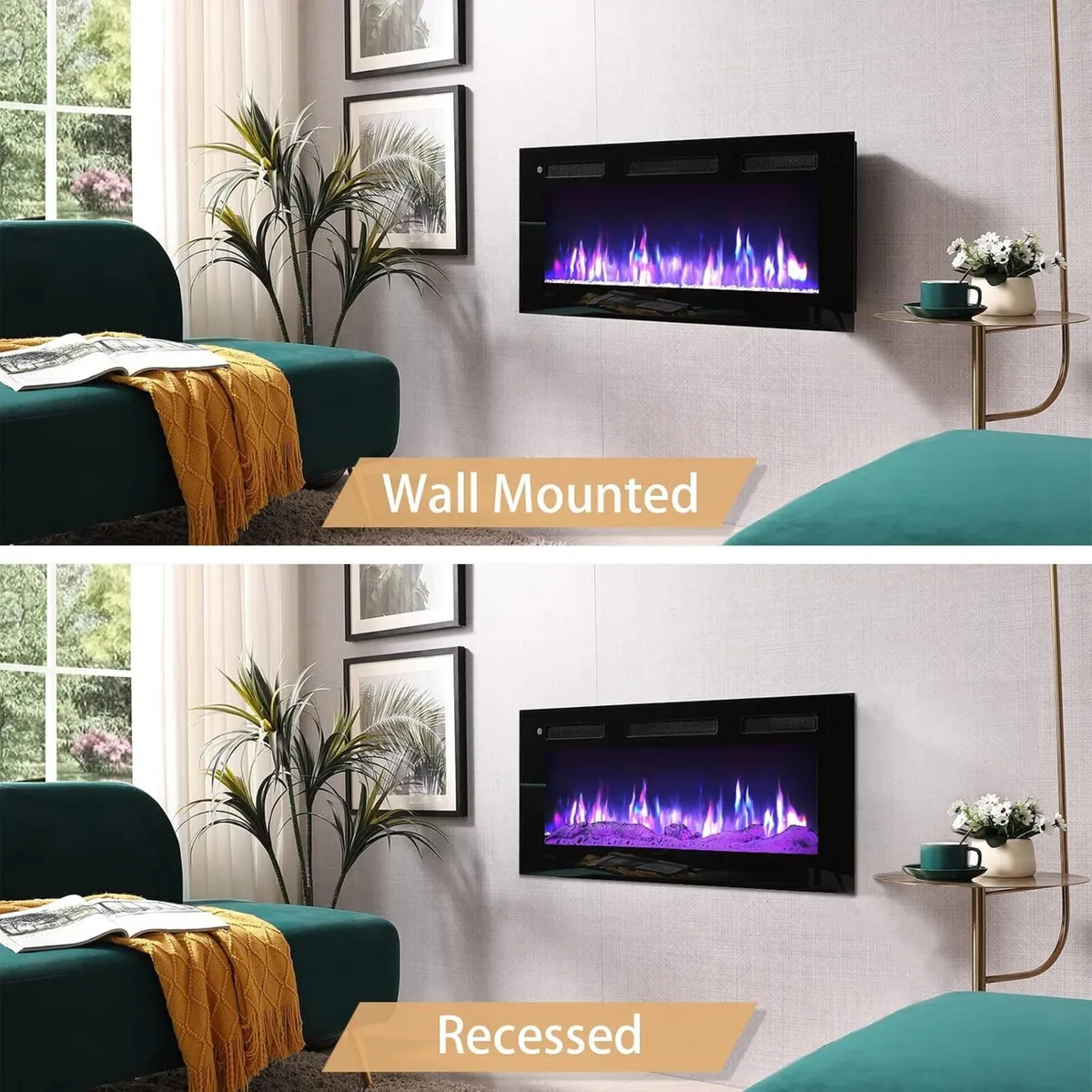 36" Wall Mounted Electric Fireplace Wilton - Image 3