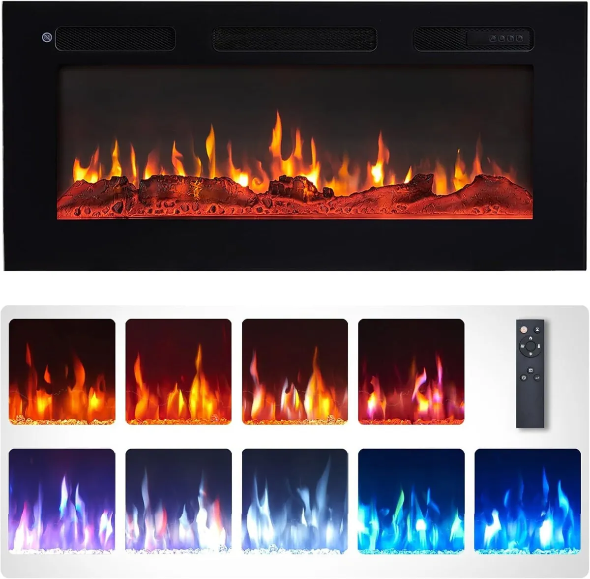 36" Wall Mounted Electric Fireplace Wilton - Image 1