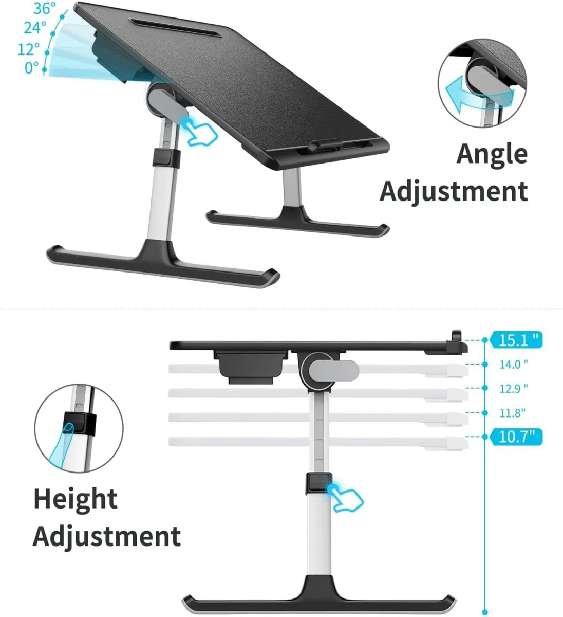 Laptop Bed Tray Desk X-Large Adjustable Table - Image 4