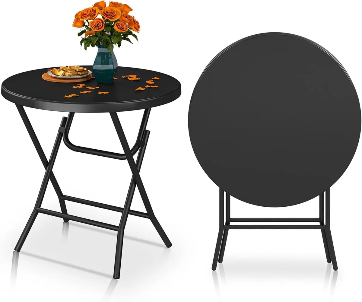 80CM Round Garden Table Super Light Folding - Image 1
