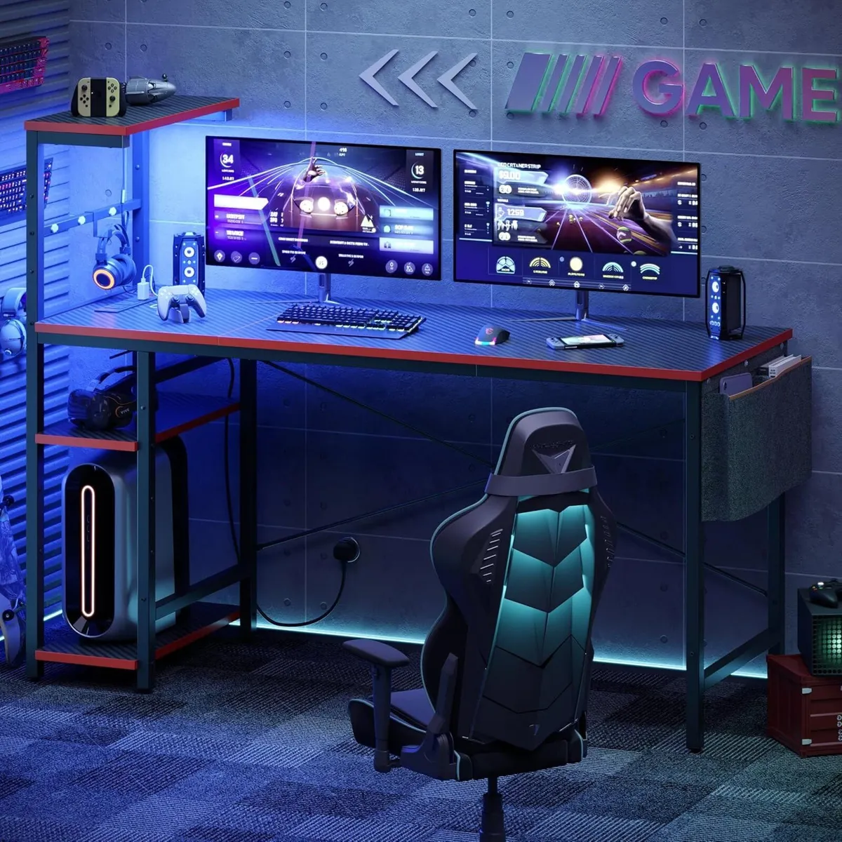 Corner Desk with Power Outlets Large Computer - Image 2