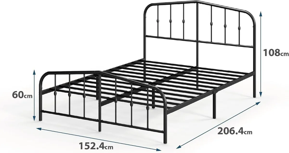 30CM Heidi Metal Platform Bed Frame - Image 2