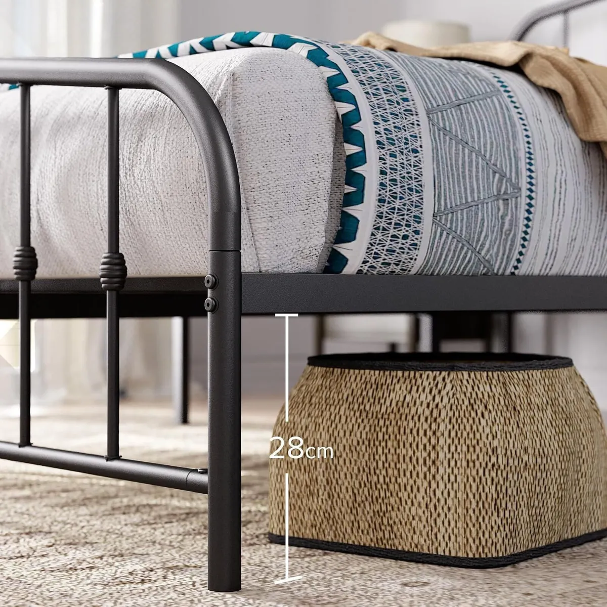 30CM Heidi Metal Platform Bed Frame - Image 4