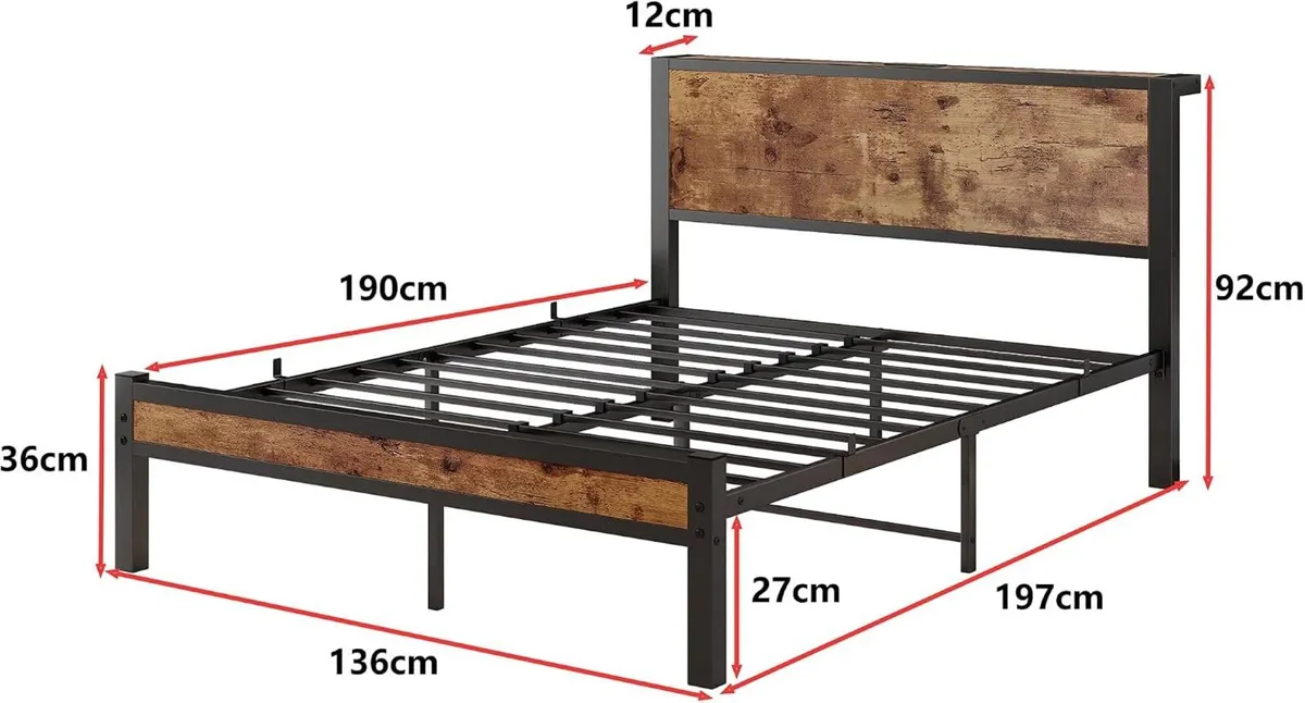 Bed Frame with Storage Headboard - Image 2
