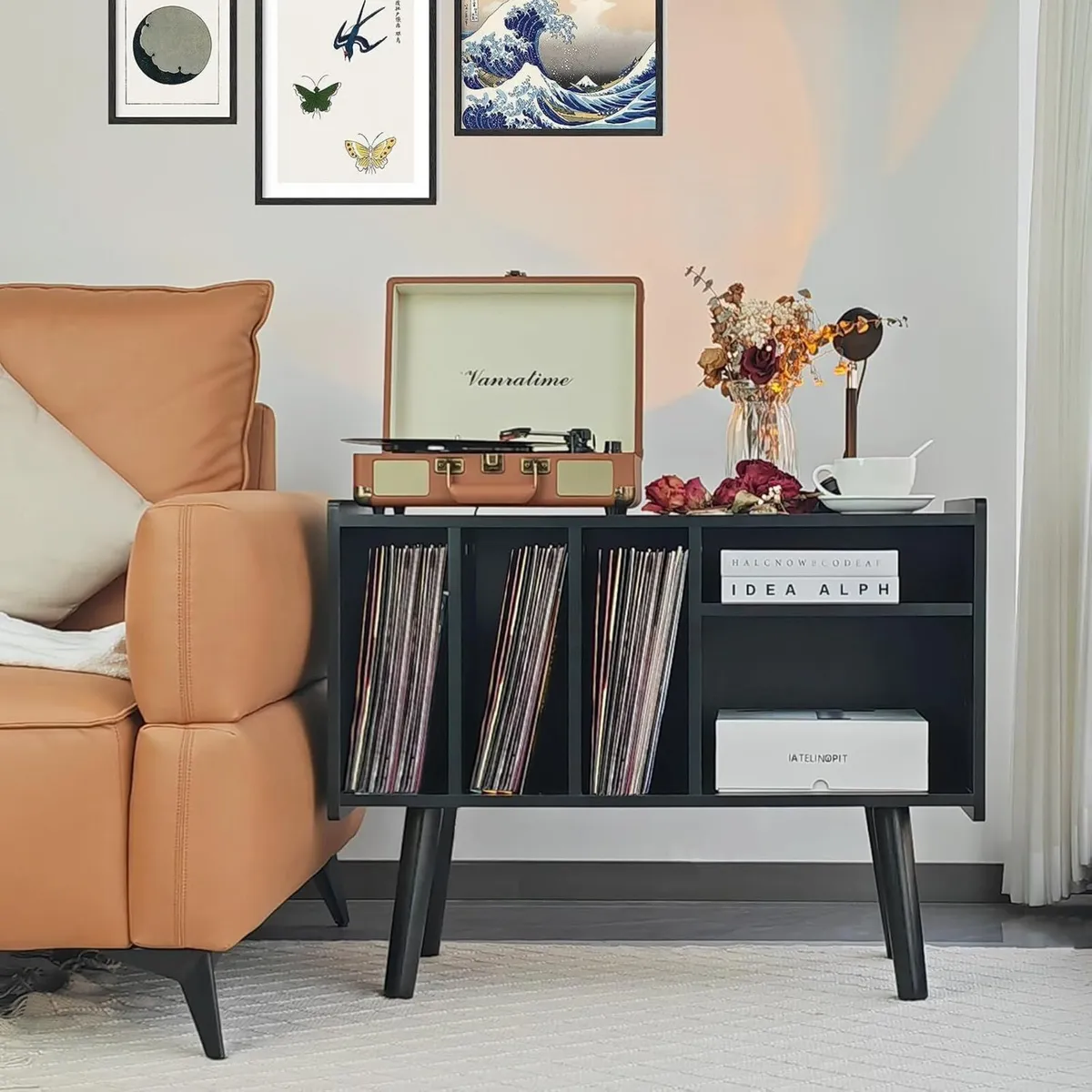 Record Player Stand with Vinyl Storage Holds Up - Image 3