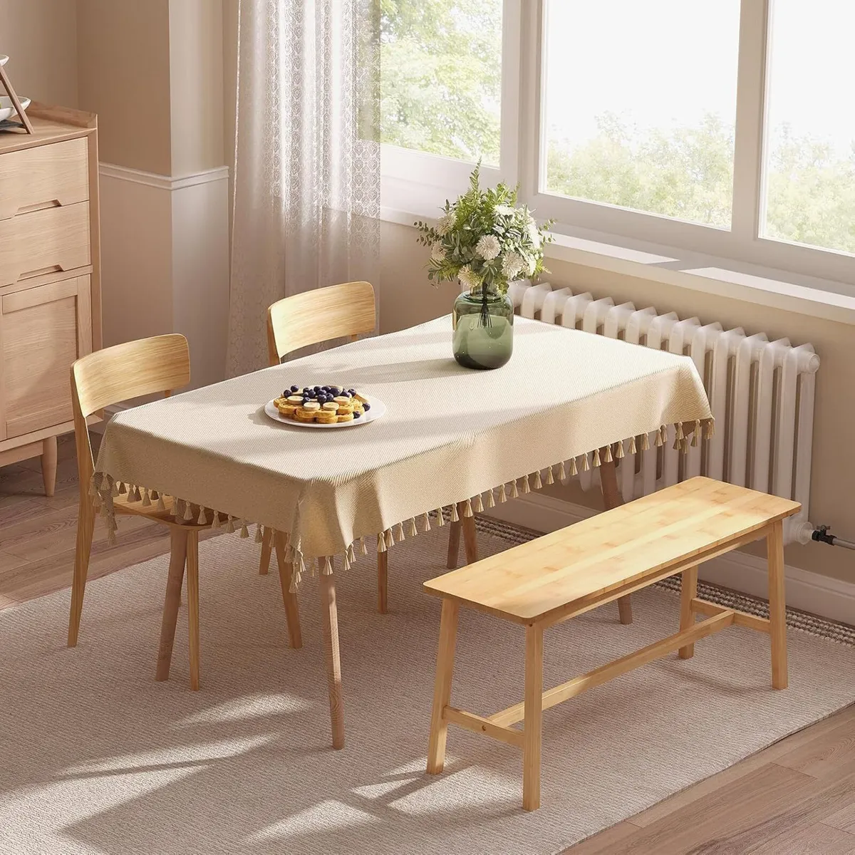 100CM Bamboo Dining Bench Farmhouse Table Seat - Image 2