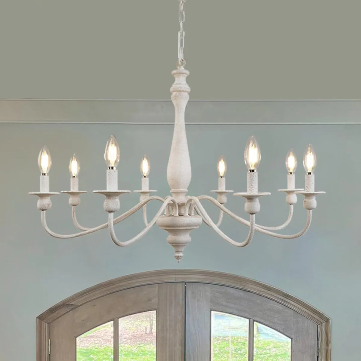 8 Lights Vintage Chandelier Farmhouse Metal - Image 1