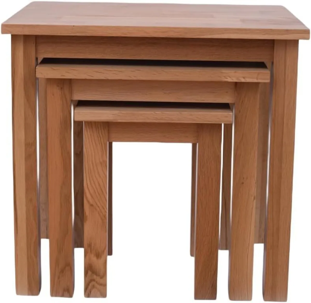 Natural Solid Oak Nesting Nest of Tables 3 - Image 4