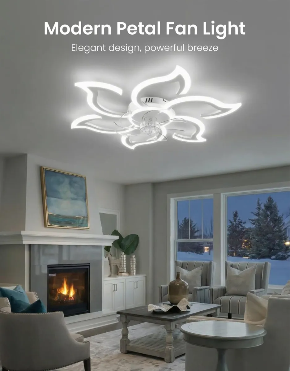 Ceiling Light with Fan and Remote App 88CM - Image 2