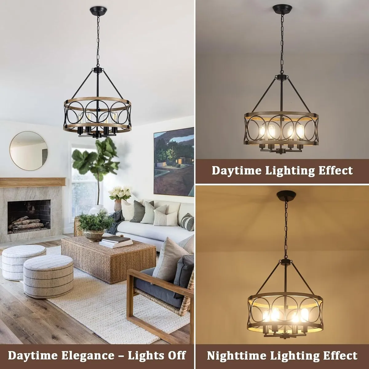 Wagon Wheel Chandelier 8- Ceiling Lights Living - Image 2