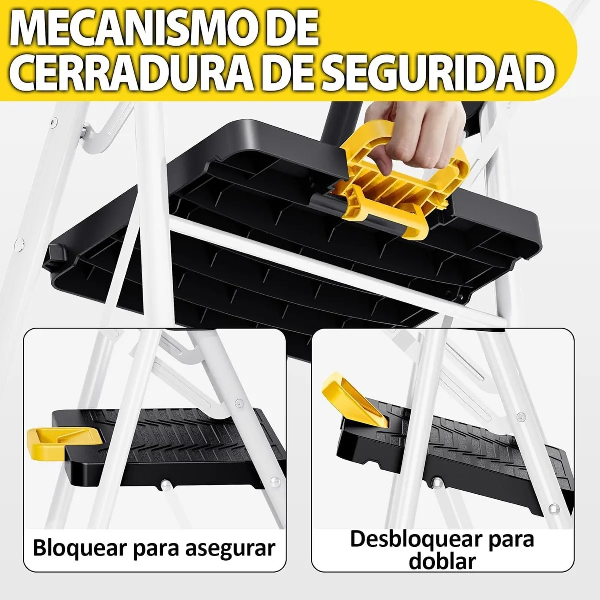 Folding 5-Step Ladder Capacity Step Stool - Image 3