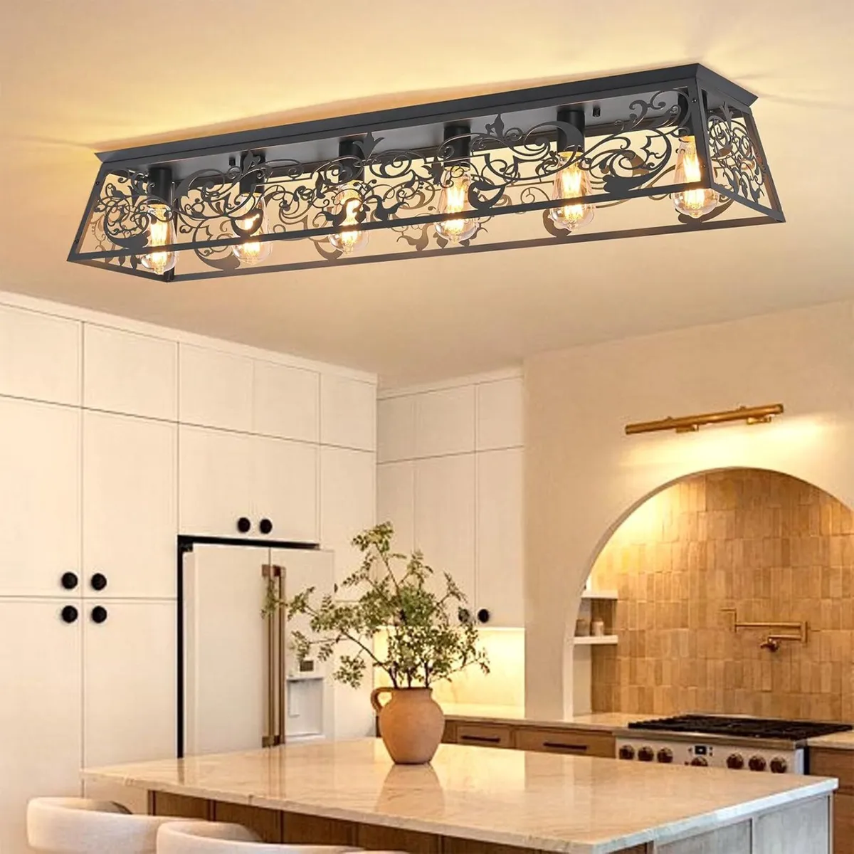 Modern Crystal Ceiling Light 6 Chandelier Lights - Image 1
