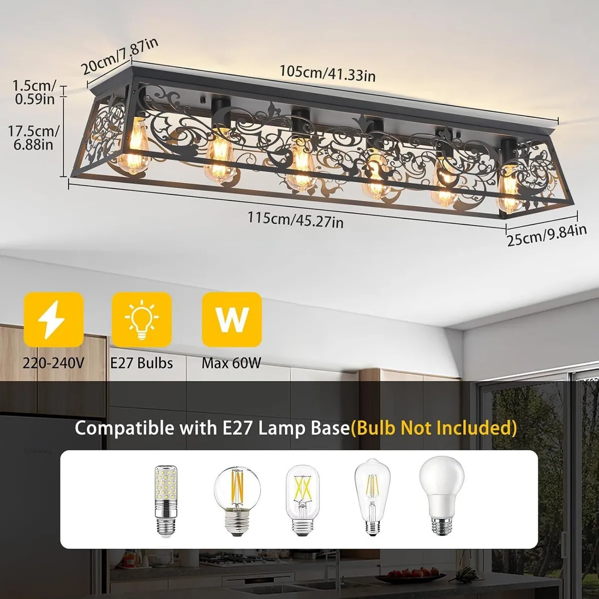 Modern Crystal Ceiling Light 6 Chandelier Lights - Image 2
