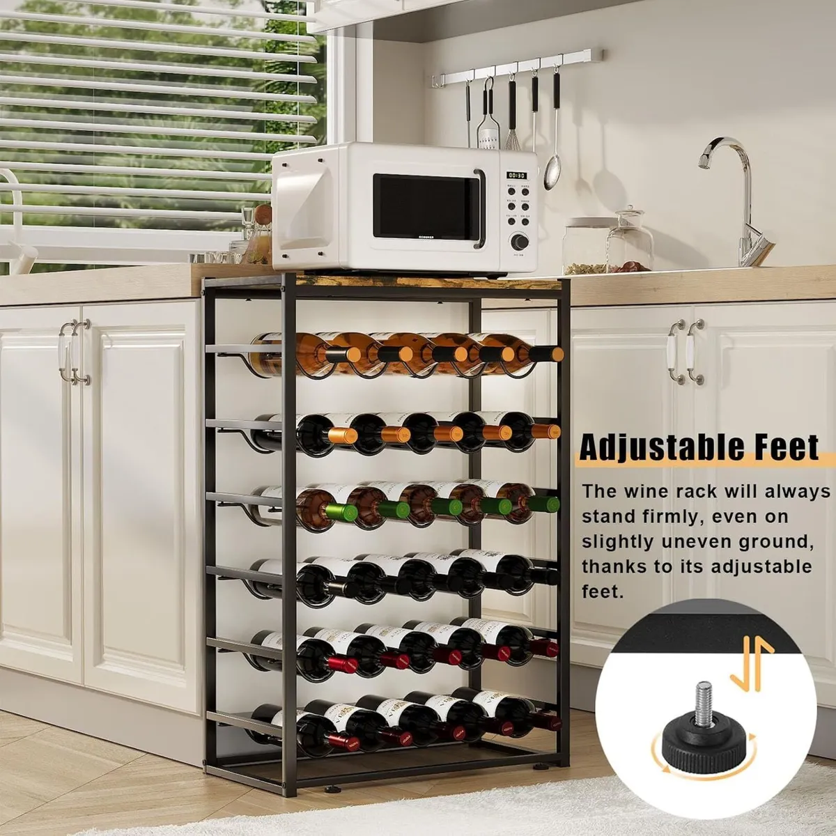 Wine Rack Free Standing Floor for 30 Bottles - Image 4