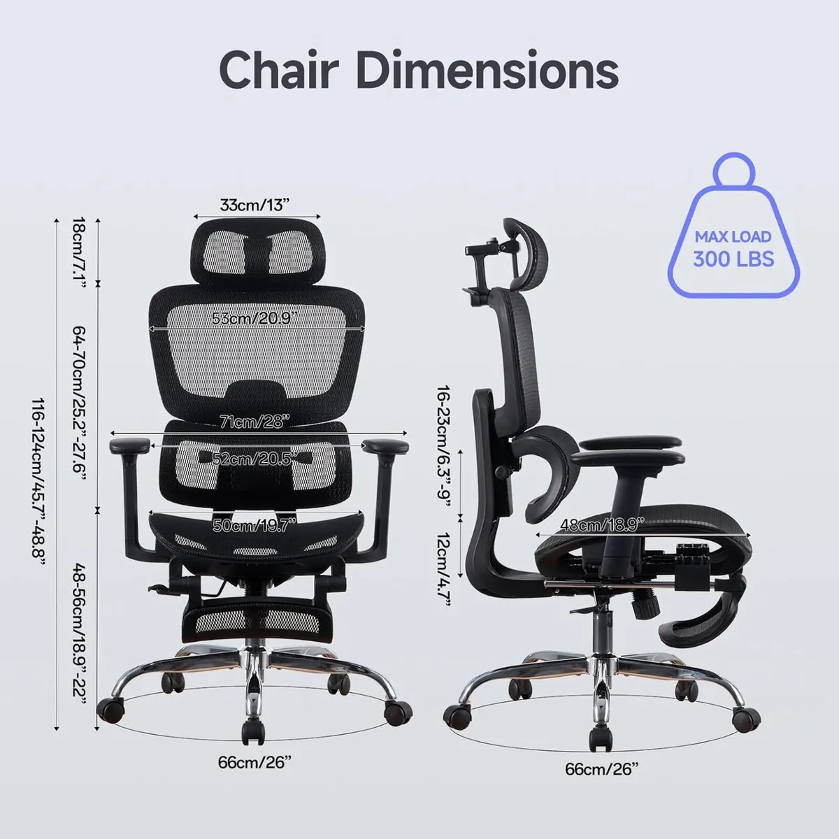 Ergonomic Mesh Office Chair with Footrest L10 Lite - Image 3