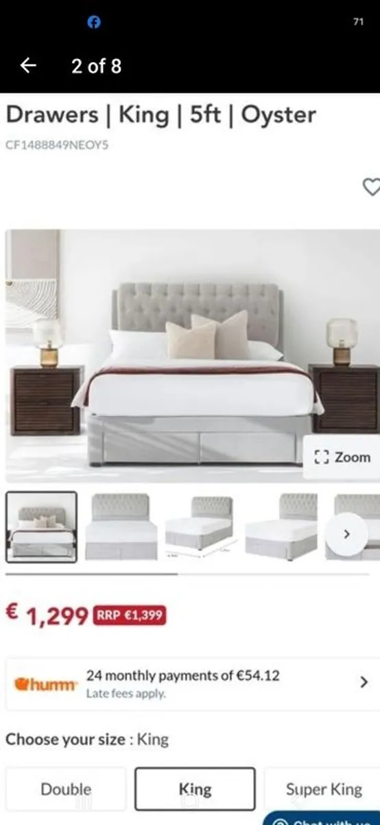 kingsize storage bed - Image 1