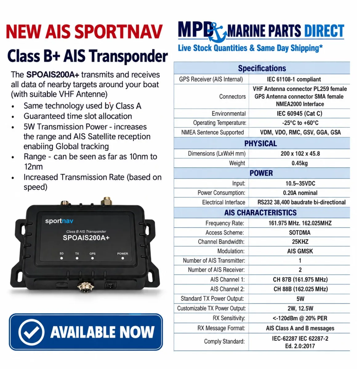 Class B+ AIS Transponder - Image 1
