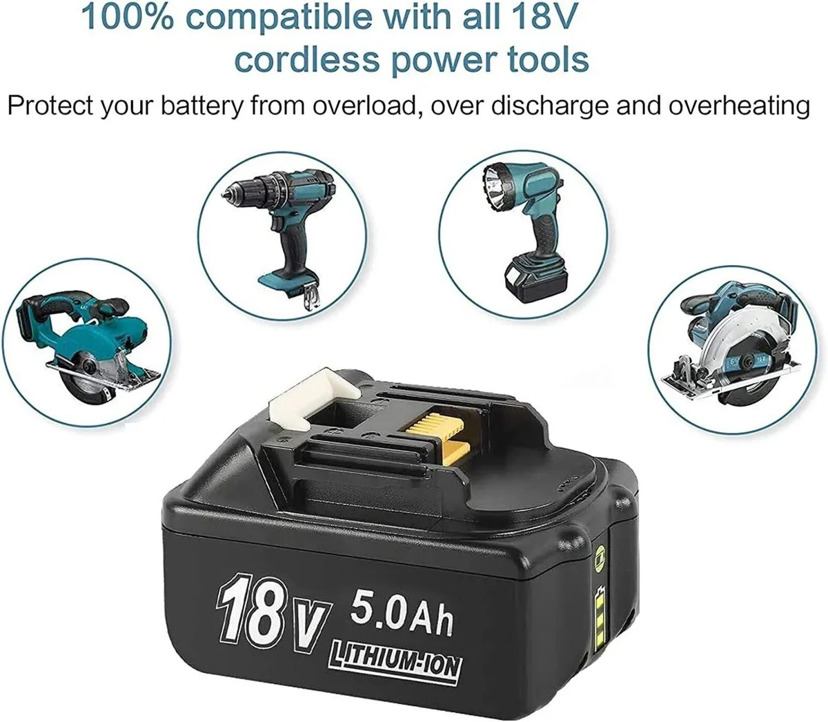 18V 5.0Ah Li-Ion Replacement Batteries – 2 Pack - Image 2