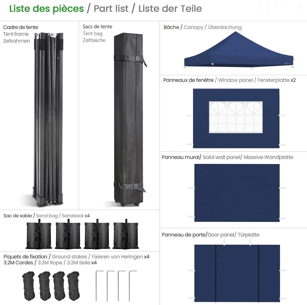 3x3M Heavy-Duty Steel Frame Gazebo Tent - Image 3