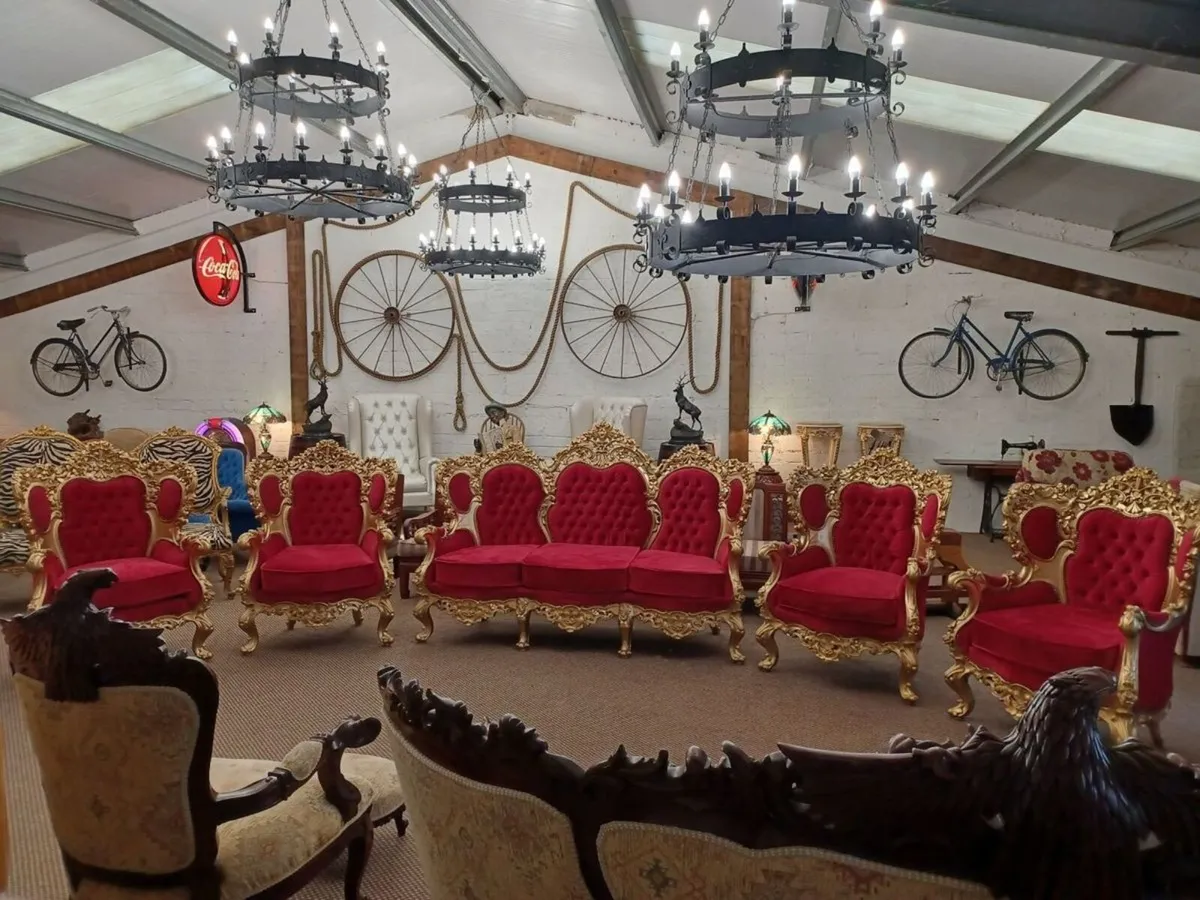 2 x-Large Gothic Chandeliers 4' Wide  (995 Each) - Image 1