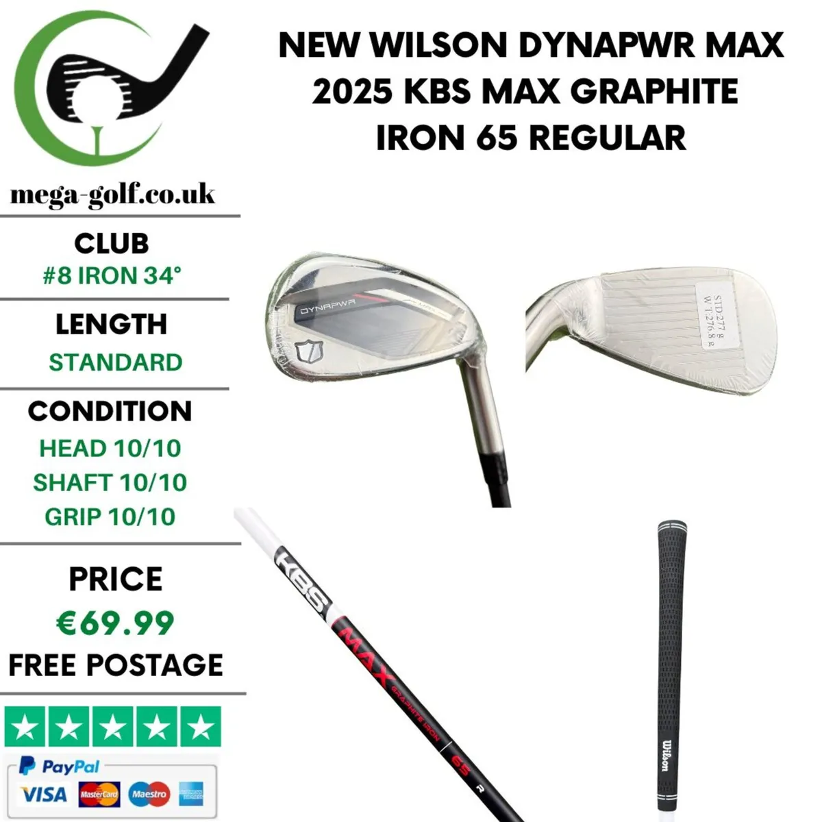 New Wilson Dynapwr Max 2025 #8 Iron 34° / Regular - Image 1