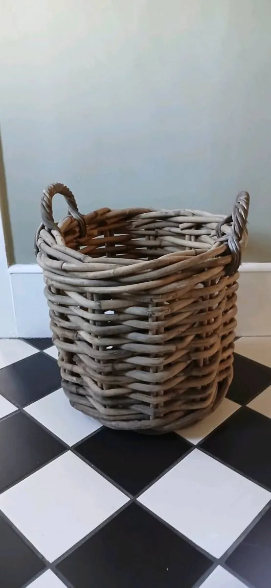 Large Thick Woven Rattan Basket - Image 1