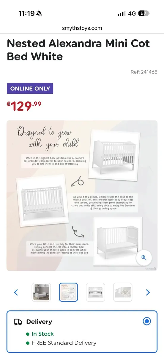 Cot bed - Image 2