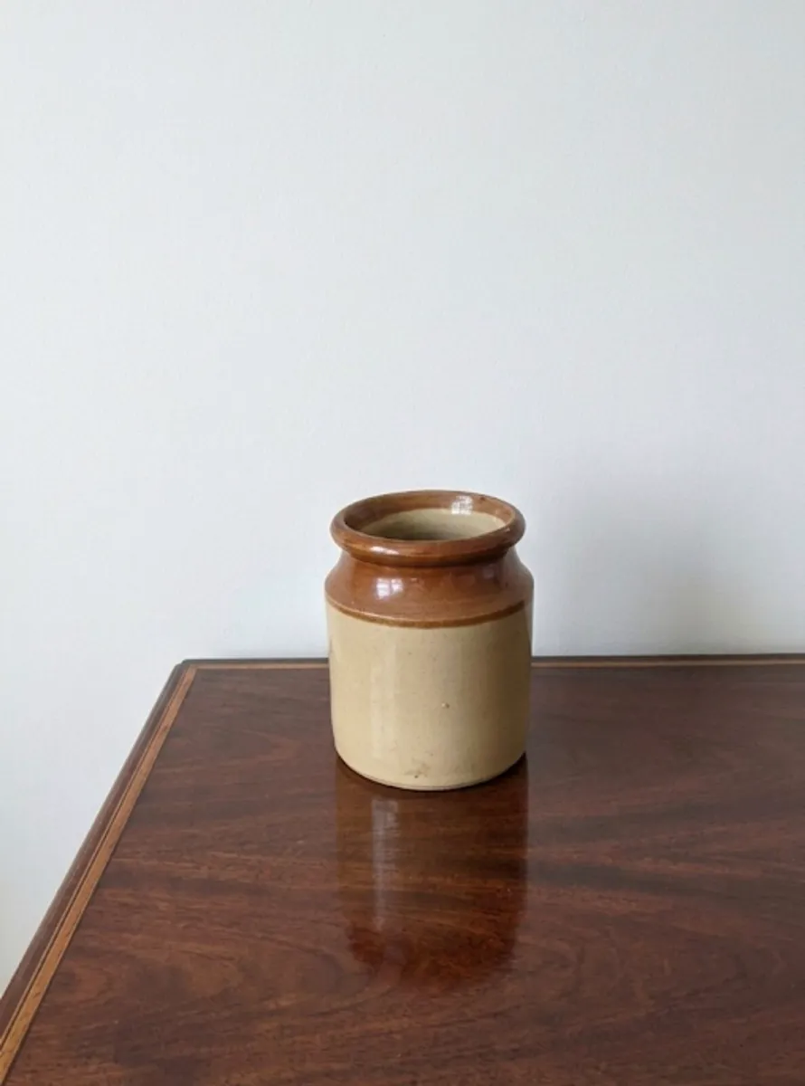 Vintage Two Tone Glazed Jar - Image 1