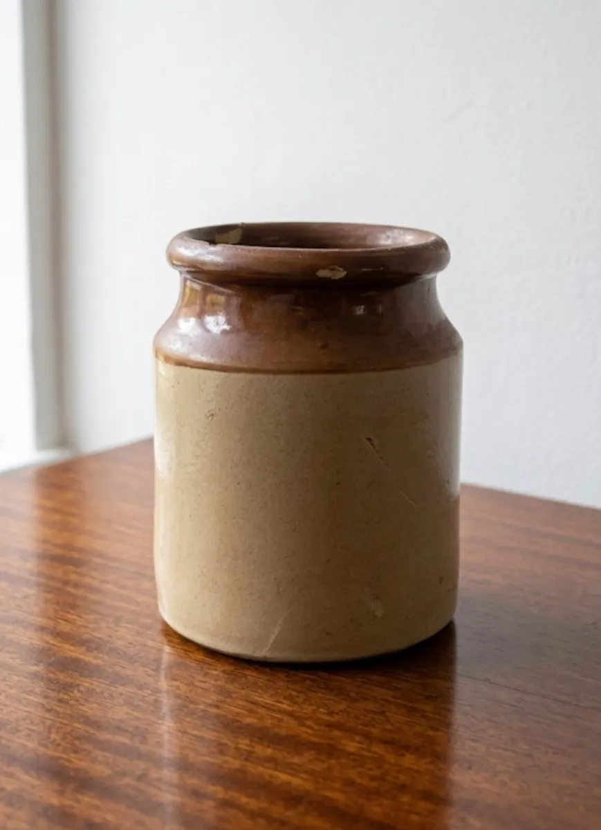 Vintage Two Tone Glazed Jar - Image 2