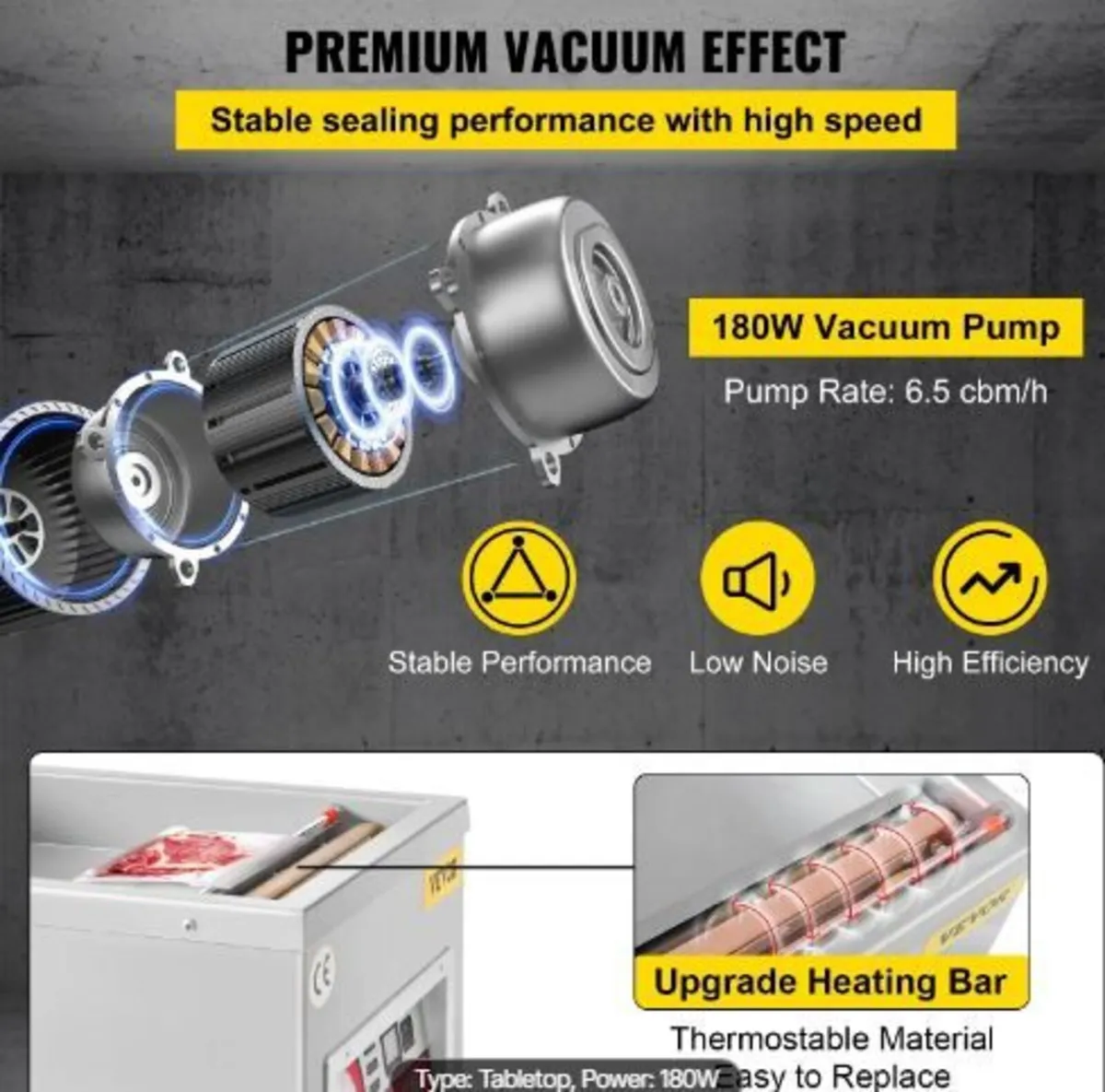 Chamber Vacuum Sealer, 260W Sealing Power, - Image 3