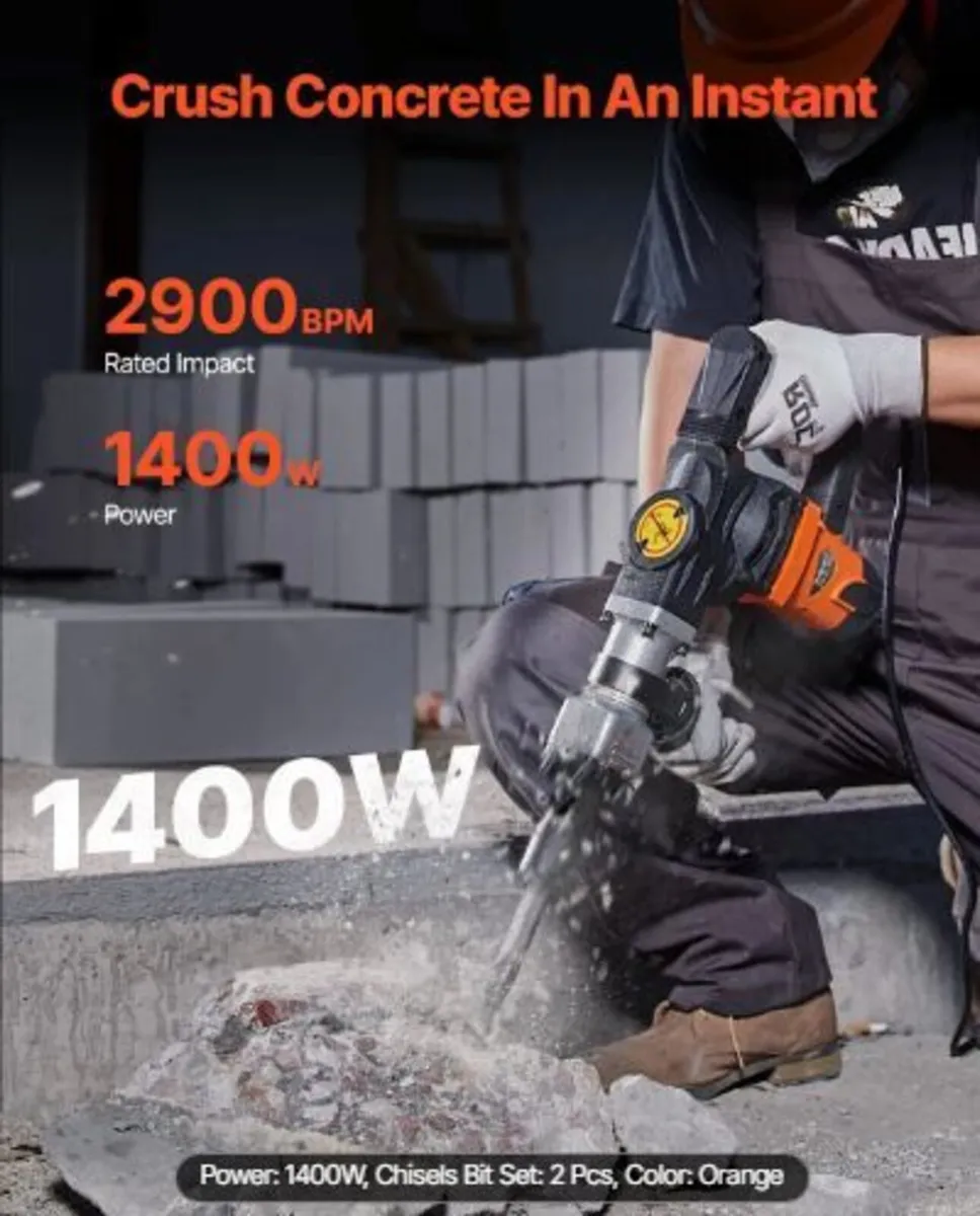 Demolition Jack Hammer Concrete Breaker 1400W - Image 2