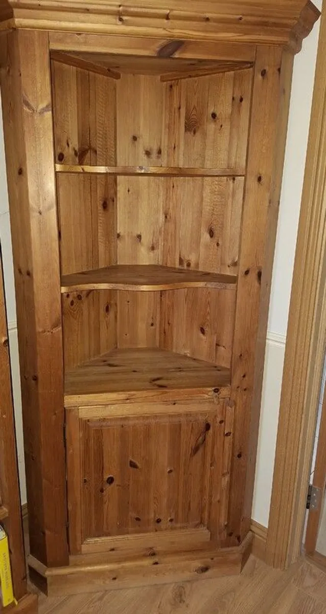 Solid Pine Corner bookcase and cabinet