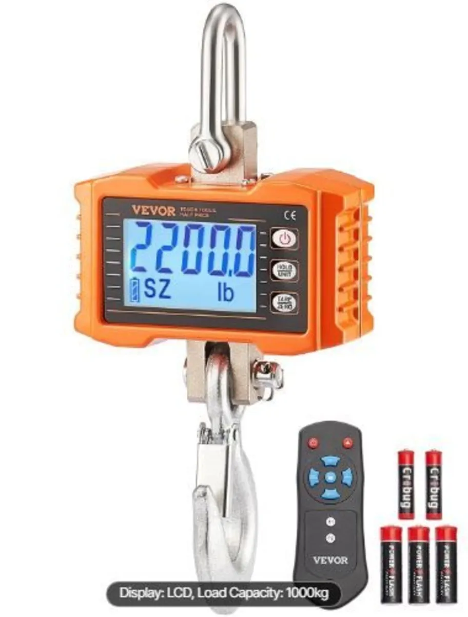Digital Crane Scale, 2200 lbs/1000 kg - Image 1