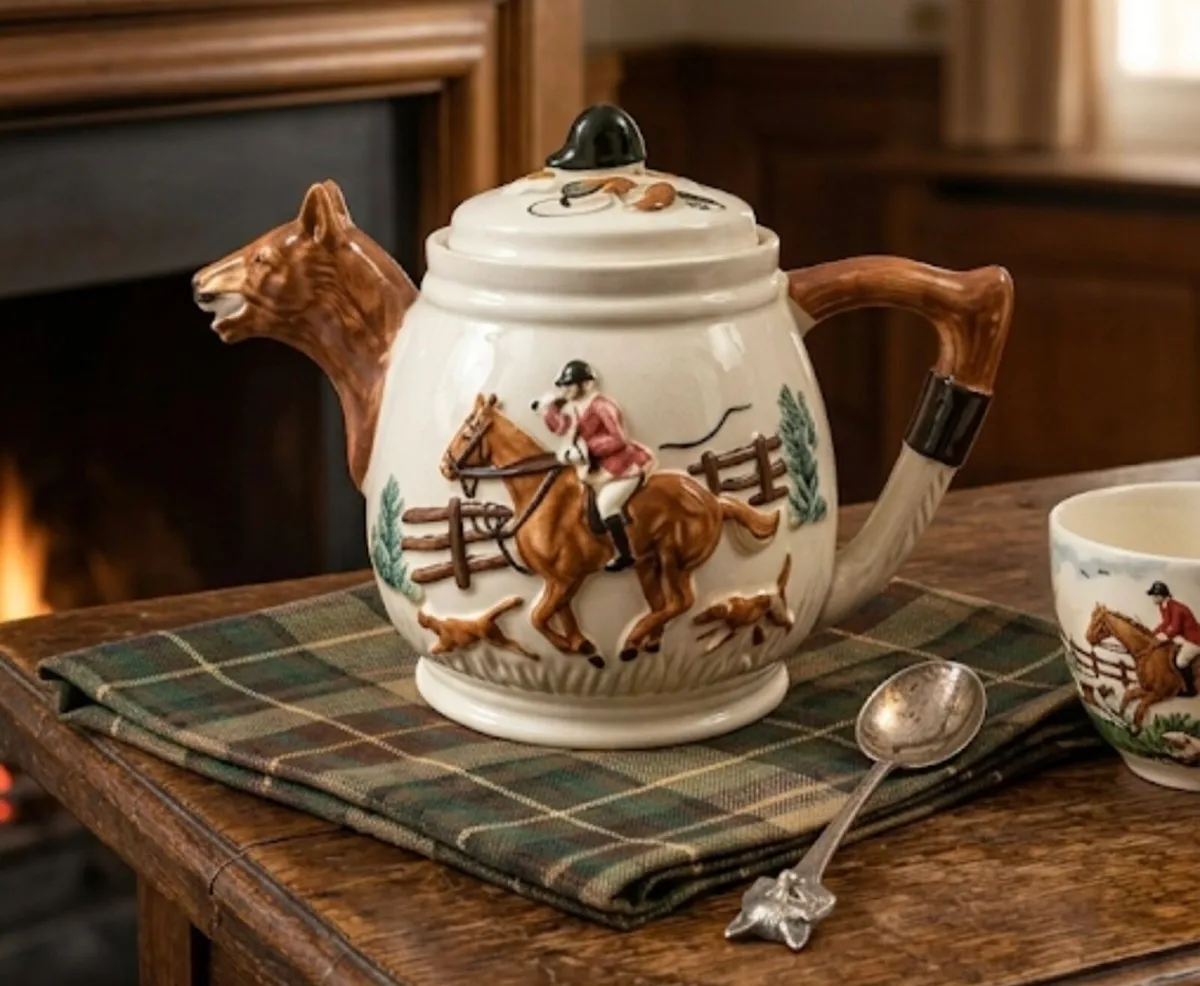Vintage Horse and Hound Teapot - Image 1