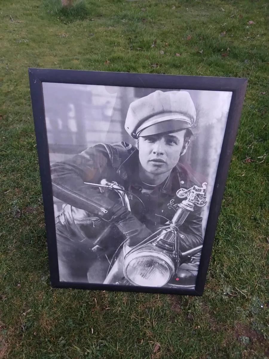 Framed Black & White Marlon Brando Picture - Image 1