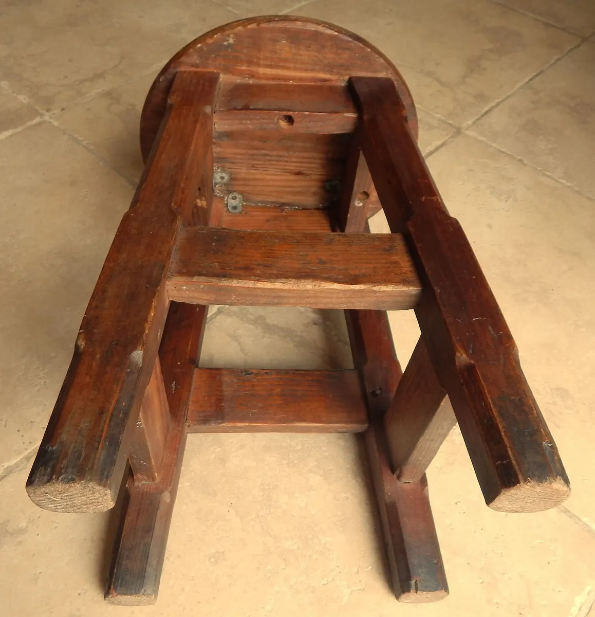 Vintage Traditional Oak Stool - Image 3