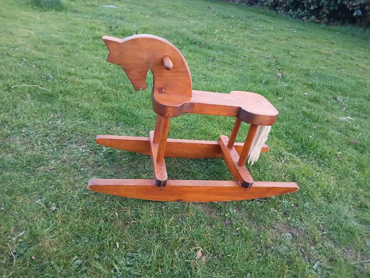 Mid Century Wooden Rocking Horse - Image 2