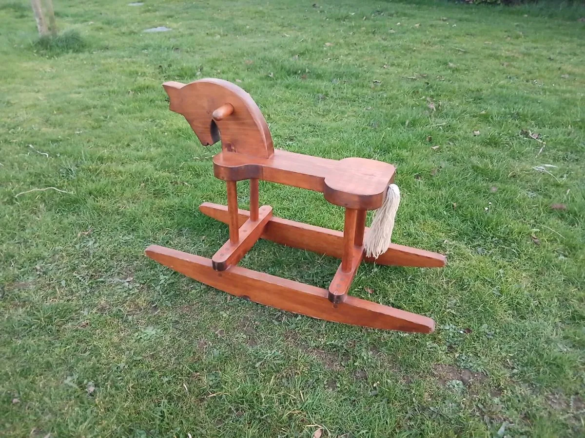 Mid Century Wooden Rocking Horse - Image 1