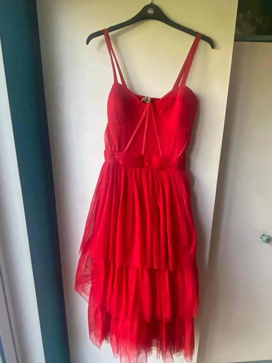 Stunning Red Dress size 14- Lace & Beads - Image 3