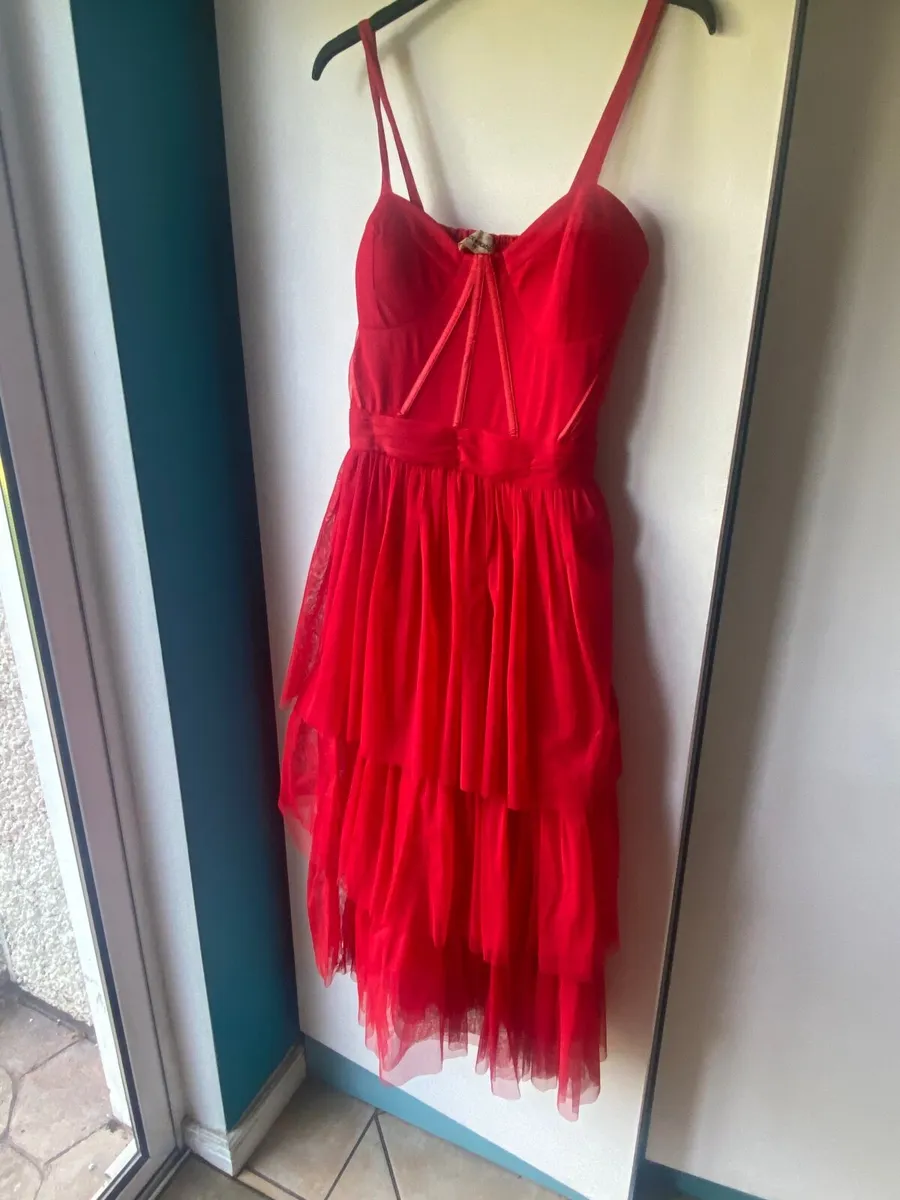 Stunning Red Dress size 14- Lace & Beads - Image 4