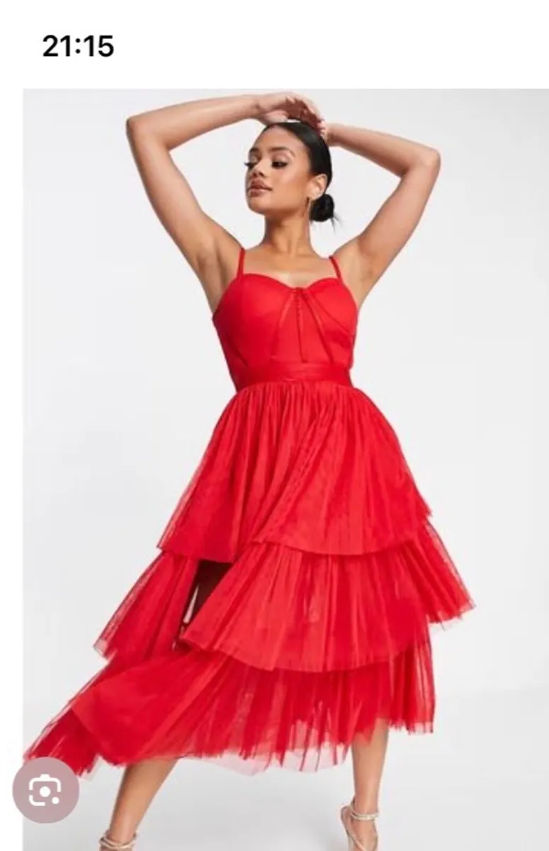 Stunning Red Dress size 14- Lace & Beads - Image 1