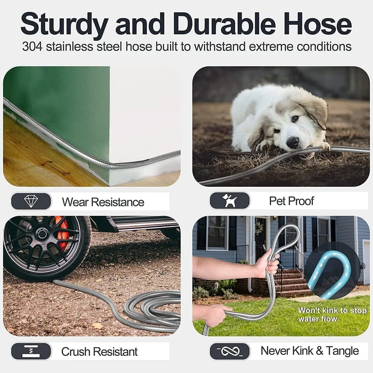 100ft Stainless Steel Garden Hose - Image 2