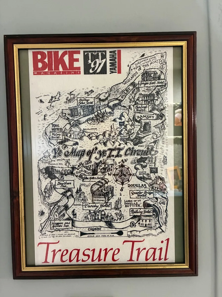 Original Isle of Man TT framed Poster - Image 1