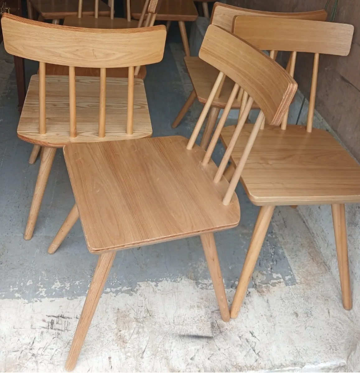 6 Oak kitchen dining chairs